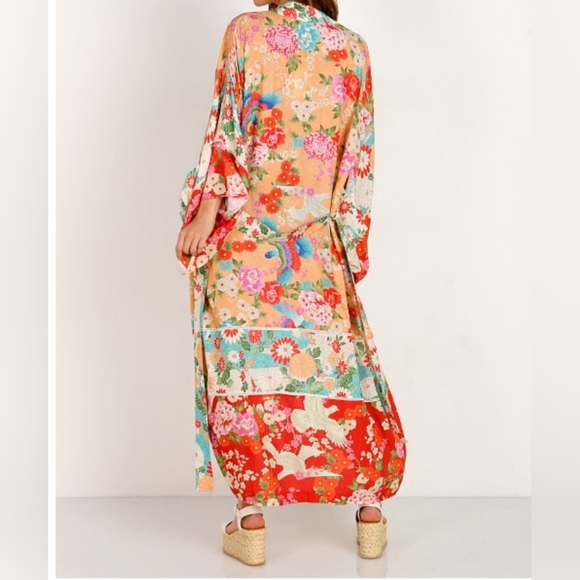 Floral Kimono Dress Coverup Similar To Spell (#1,312) - Picture 5 of 10